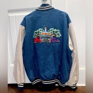 Vintage jean jacket. Excellent quality. The embroidery on the back is vibrant.